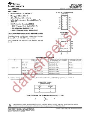 SN74ALVC04NSRE4 datasheet  